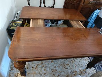 Tavolo fine '800 allungabile + 6 sedie