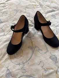 Scarpa scamosciata blu n 36