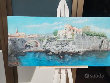 quadro pozzillo acireale (dipinto ad olio)