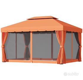 GAZEBO 3X4 CON TETTO DOPPIO E TELO RIMOVIBILE