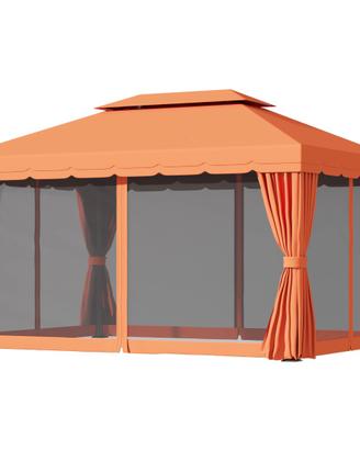GAZEBO 3X4 CON TETTO DOPPIO E TELO RIMOVIBILE