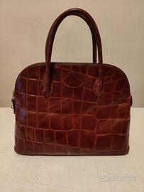 Borsa vintage pelle vitello Cocco-print