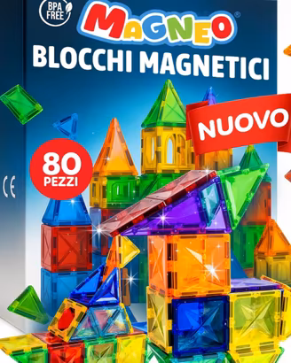 Blocchi Magnetici 80 Pezzi – Costruzioni Magnetich