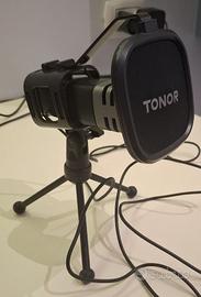 2 microfoni USB con treppiede e filtro pop