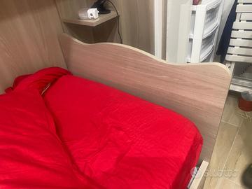 letto singolo con rete con doghe pari al nuovo