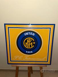 F.C. INTERNAZIONALE QUADRO LOGO IN TESSUTO