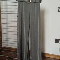 Pantaloni lunghi grigi con glitter