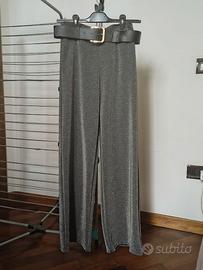 Pantaloni lunghi grigi con glitter