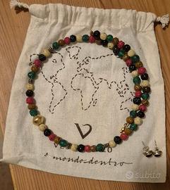 Parure collana orecchini pietra vestopazzo