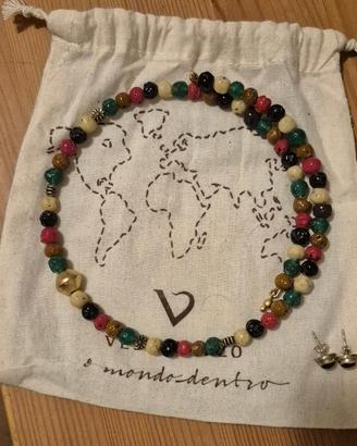 Parure collana orecchini pietra vestopazzo