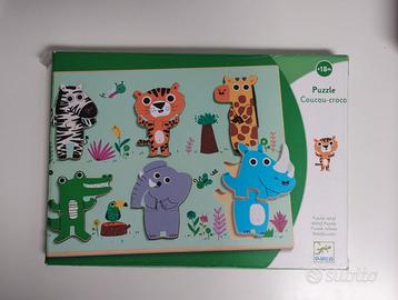 Gioco incastri in legno - Puzzle Coucou Croco DJEC