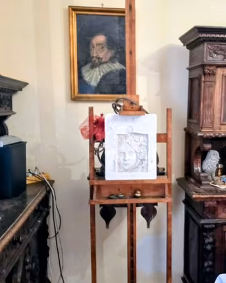 Cavalletto in legno per pittura