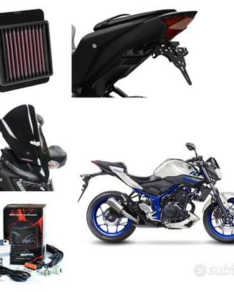 Yamaha Mt 03 accessori centralina scarico pedane