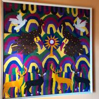 Quadro messicano lana su cera 80 x 80