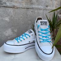 Scarpe converse platform basse bianche taglia 36.5