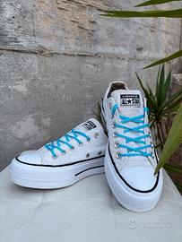 Scarpe converse platform basse bianche taglia 36.5
