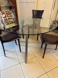 TAVOLO ROTONDO  IN CRISTALLO DIAMETRO 120