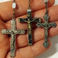 3 VECCHI ANTICHI ROSARI VINTAGE 