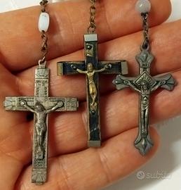 3 VECCHI ANTICHI ROSARI VINTAGE 