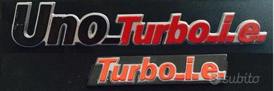 scritta posteriore e anteriore Fiat uno turbo i.e.
