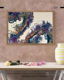 Tela fluid painting arte fluida Purple Swan