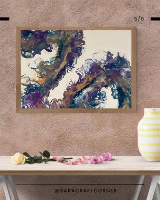 Tela fluid painting arte fluida Purple Swan