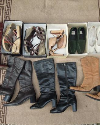 24 paia stivali, scarpe, sandali donna