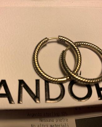 Orecchini a cerchio porta-charm Pandora