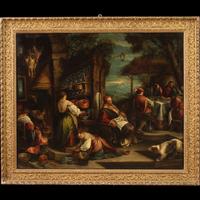 Bottega di Jacopo Bassano, Cena in Emmaus, olio su