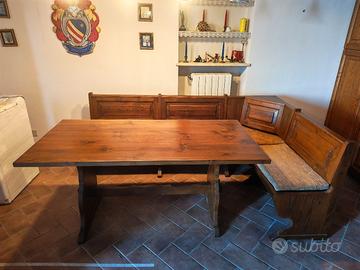 Tavolo e panca in legno massello 