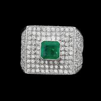 ANELLO EMPIRE ORO 18 KT BRILLANTI 2.03 CT SMERALDO