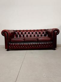 Divano chesterfield club inglese vintage  marrone 