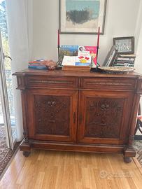 Credenza in (noce ) con ante intarsiate tardo '800