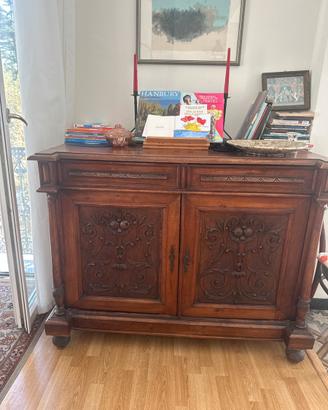 Credenza in (noce ) con ante intarsiate tardo '800
