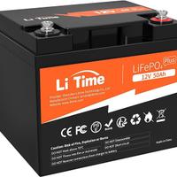 Litime Batteria Litio 12V 50Ah LiFePO4 Incorporato