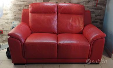 Divano in vera pelle doppia seduta