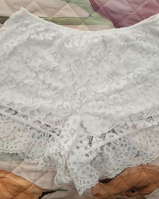 Pantaloncino cotone pizzo Tezenis