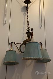 Lampadario inglese in ottone a 3 luci - primi 900