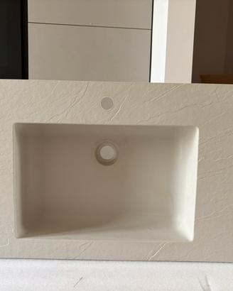 Lavabo sospeso effetto pietra + staffe e piletta
