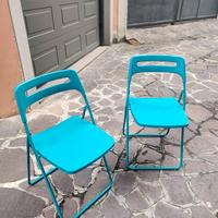 Sedie pieghevoli turchesi