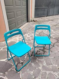 Sedie pieghevoli turchesi