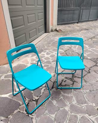 Sedie pieghevoli turchesi