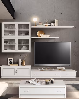 PARETE ATTREZZATA IDEALE COME PORTA TV E LIBRERIA