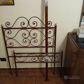 Lettino singolo con rete a doghe – Ferro battuto l