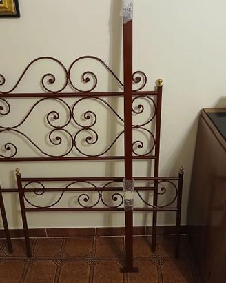 Lettino singolo con rete a doghe – Ferro battuto l