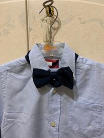 Camicia celeste con papillon 3 anni