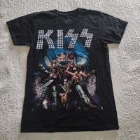 Maglietta 100% cotone Kiss nera taglia XS