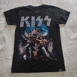 Maglietta 100% cotone Kiss nera taglia XS