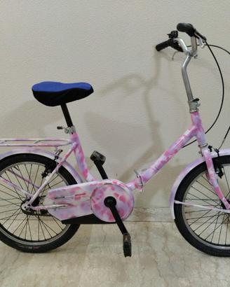 bici donna rosa pieghevole Graziella ruota 20