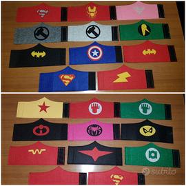 Lotto 35 Maschere/Polsini Super Eroi Carnevale